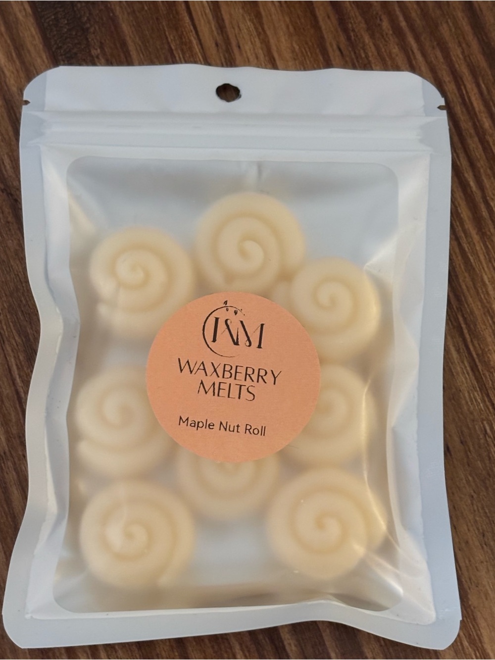 9 Hand Crafted Maple Nut Roll Scented Wax Melts in Sticky Bun Shapes